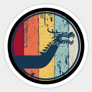 Dragon Boat Paddling Retro Look Sticker